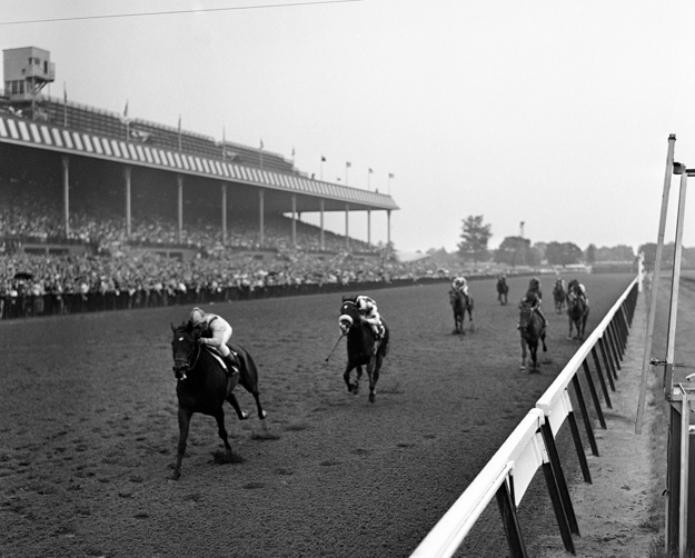 Sherluck wins the 1961 Belmont Stakes. Photo: AP Photo/Joe Caneva.