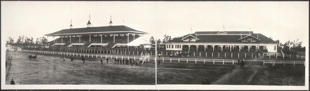 Lucky Baldwin's original Santa Anita racecourse. It operated for a mere two years from 1907-09. Photo via the Library of Congress.