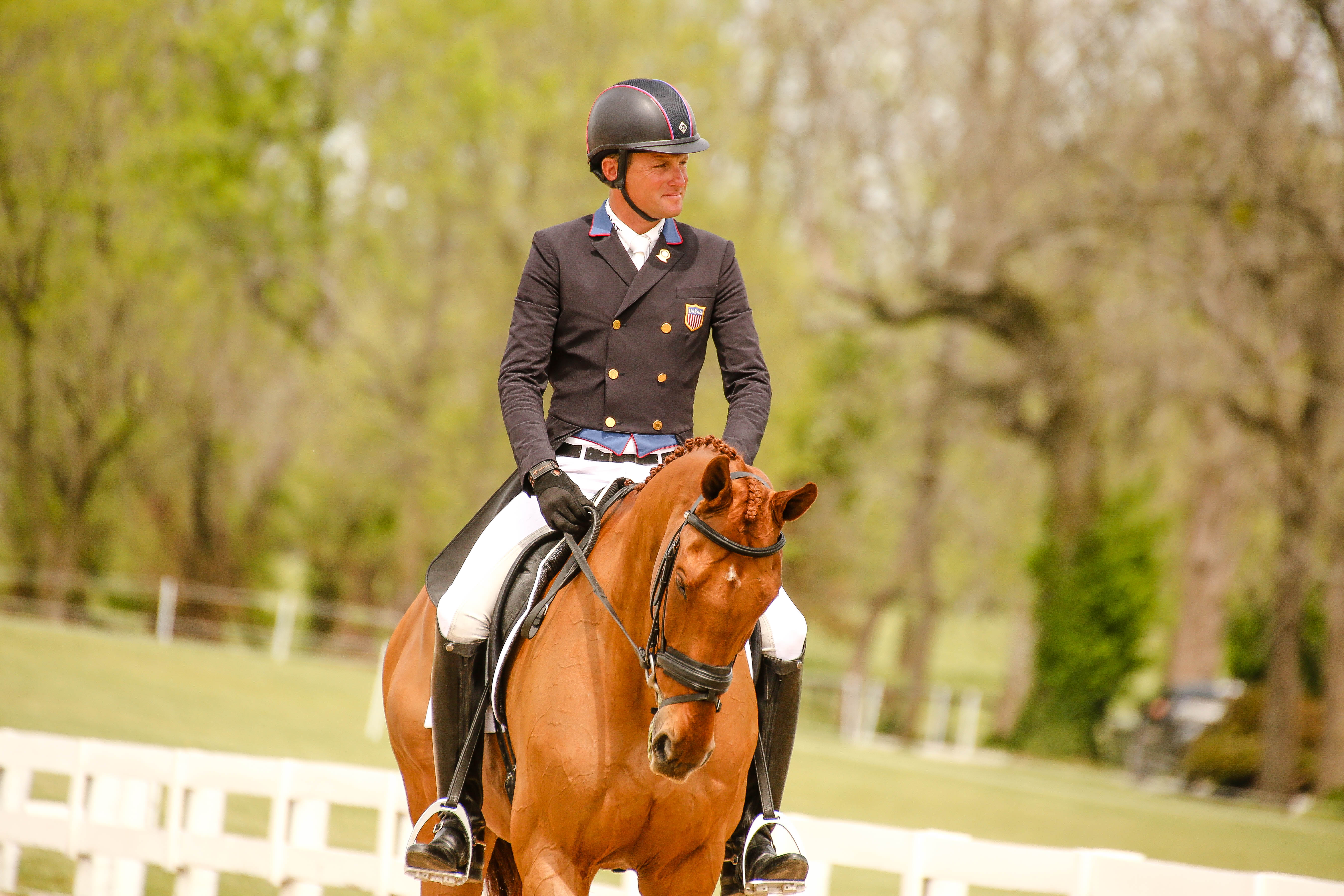 The partnership on dressage duty. Photo: Thoroughbred Aftercare Alliance