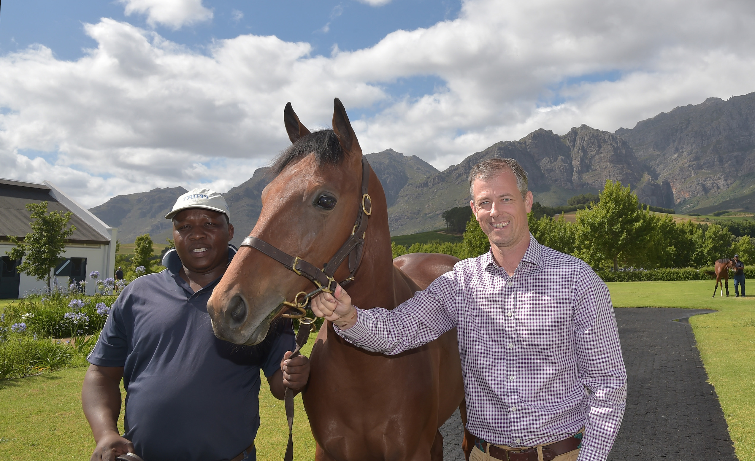 Outstanding horsemen: staff at Gaynor Rupert’s beautiful Drakenstein Stud in the Western Cape. Photo: Hugh Routledge