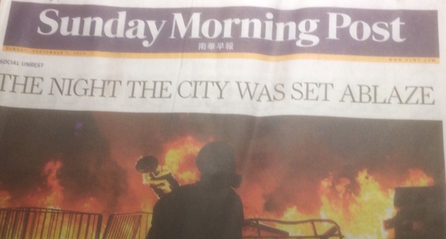 How Hong Kong’s Sunday Morning Post reported the events of Saturday night