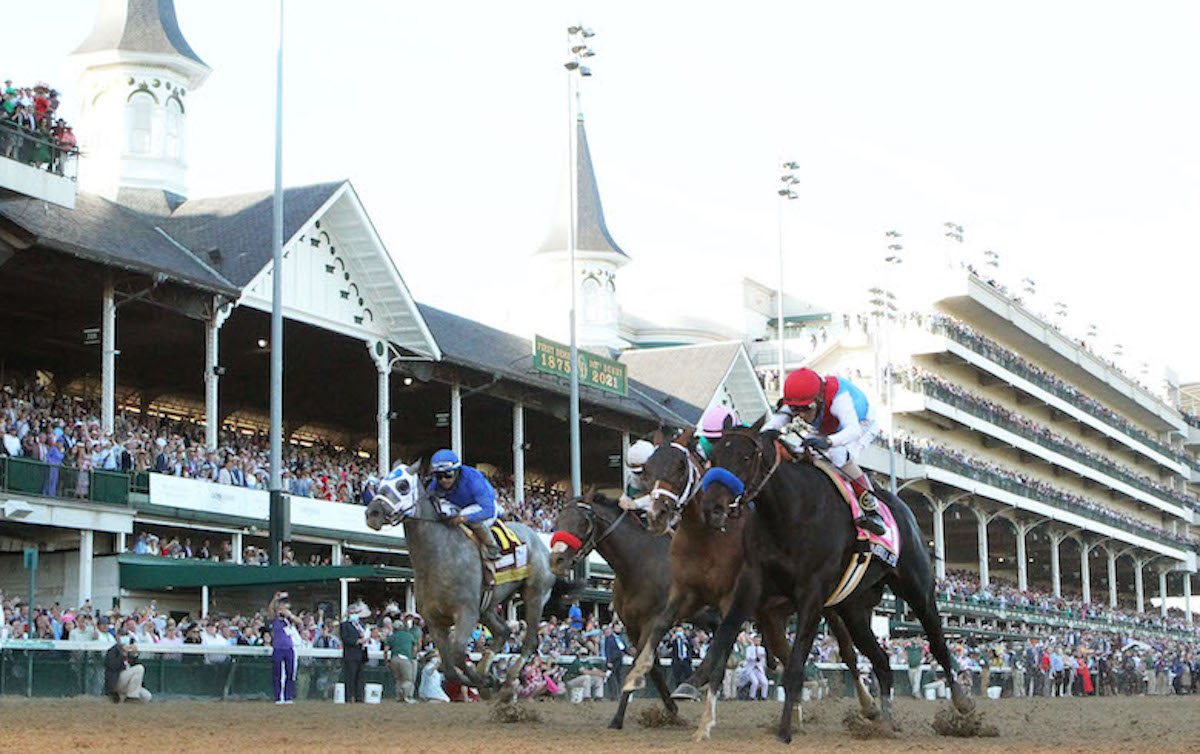 First past the post: Medina Spirit’s disqualification from last year’s Kentucky Derby after failing a post-race test led to Bob Baffert’s suspension. Photo: Churchill Downs/Coady