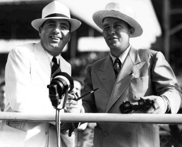 Pat O'Brien and Bing Crosby at Del Mar in 1937. Photo: Del Mar Thoroughbred Club. 