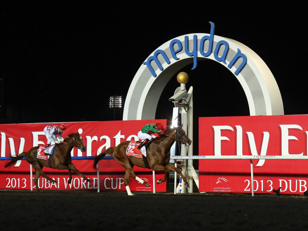 Animal Kingdom, Joel Rosario up, wins the 2013 Dubai World Cup. Photo: Frank Sorge/RacingFotos.com