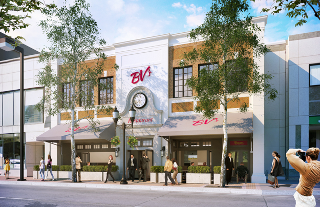 Rendering of the proposed restaurant/OTB. Image via Sportech
