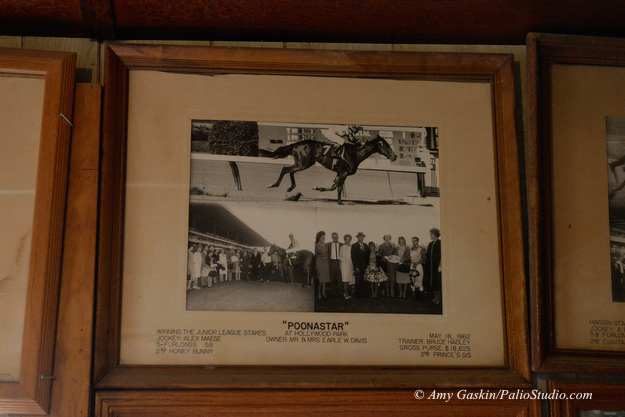 A framed photo of Poonastar's win in the 1962 Junior League Stakes at Hollywood Park is one of the oldest photos hanging in Bruce Headley’s office. Photo: Amy Gaskin/PalioStudio.com