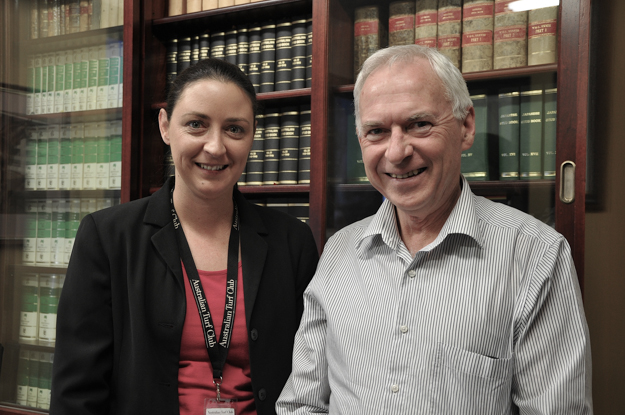 Current Stud Book Keeper Jacqueline Stewart and former Keeper Michael Ford. Photo: Jessica Owers.