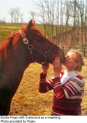 Emilie Fojan with Dortmund as a weanling