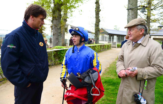 From left to right: Fozzy Stack, Wayne Lordan, and Tommy Stack at Gowran. Photo: Healy Racing/RacingFotos.com