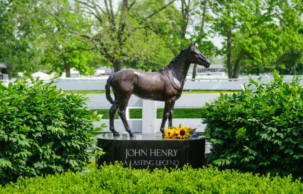 John Henry, the people's Champion.  Photo via James Shambhu for Kentucky Horse Park