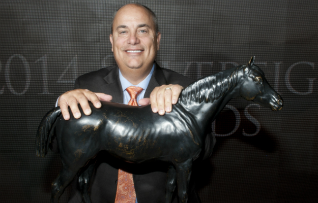 Mark Casse at Canada’s Sovereign Awards for Outstanding Achievement in 2014, held at Woodbine Racetrack, Toronto, in April. Casse won his seventh Sovereign Award as top trainer in the past nine years, including the past four. Photo: Michael Burns