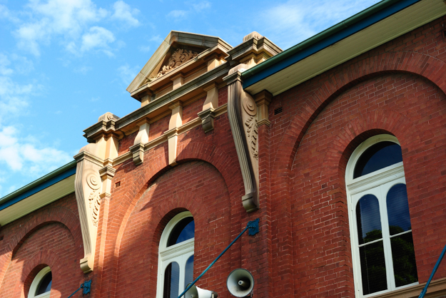 Stonework detailing on the Victorian Members’ Stand, built 1886. Credit Isabelle Taylor