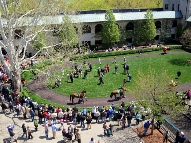 Aerial shot of the Keeneland paddock in 2013. Photo: Stefan Krasowski.