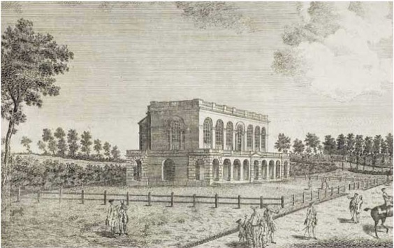 Depiction of the original John Carr stand. Photo via York Racecourse. 