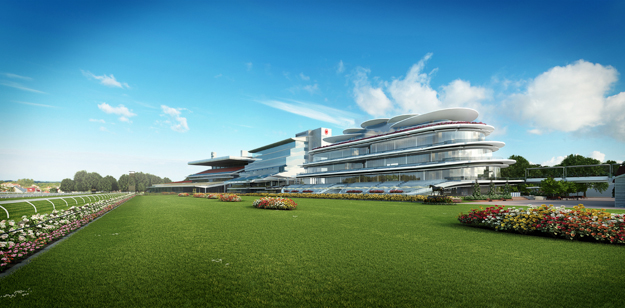 Proposed trackside panorama from east. Image courtesy of the Victoria Racing Club.