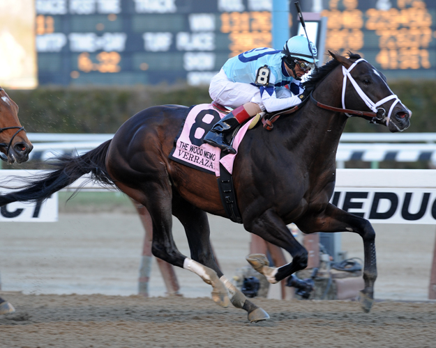 Verrazano won the 2013 Wood Memorial. Photo: NYRA/Dave Alcosser