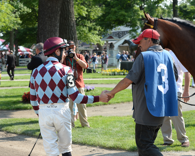 Frankie Dettori at Saratoga Race Course. Photo: NYRA/Susie Raisher.