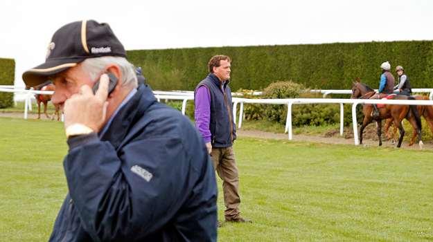 Richard Hannon, Sr. and Richard Hannon, Jr. at their yard. RacingFotos.com