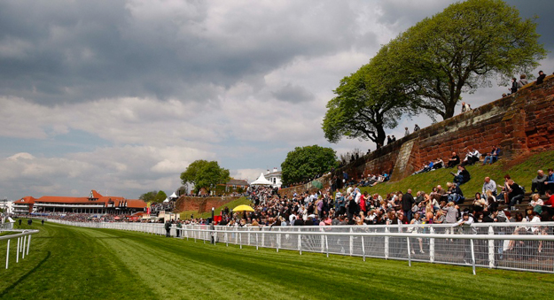 The crowd on the hill at Chester Racecourse. RacingFotos.com