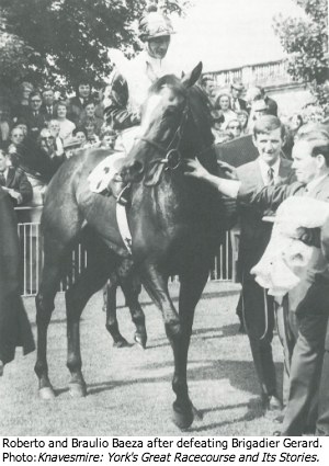 Roberto and Braulio Baeza in the winner's circle at York.