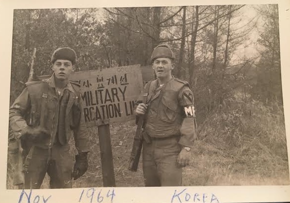 Toner (right) on army duty in Korea in November, 1964