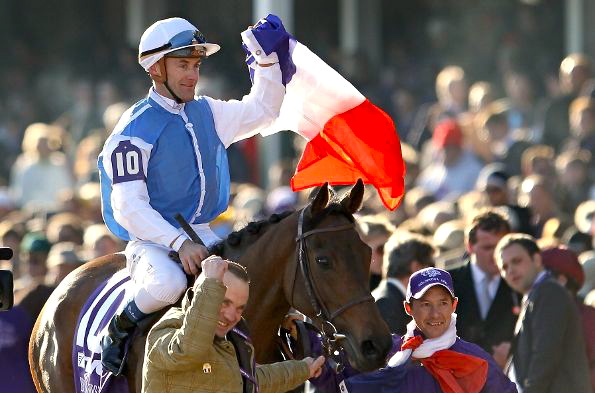 Peslier and Goldikova after winning the Breeders’ Cup Mile in 2009. Photo: Isabel Mathew