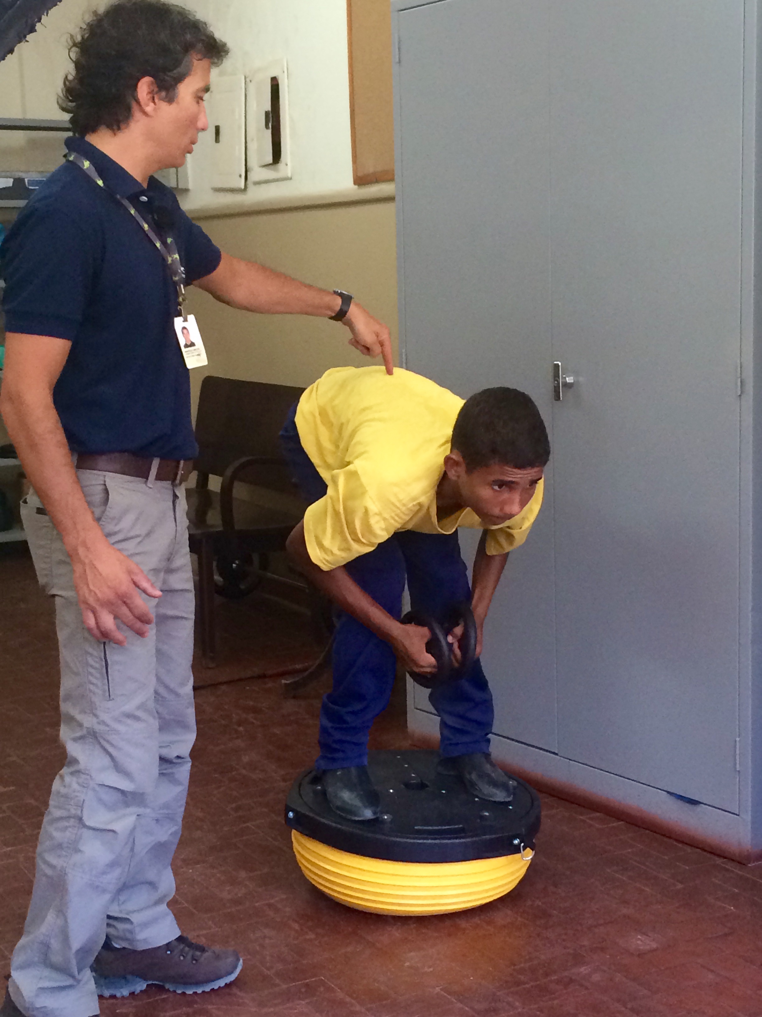 All about balance: young Mateos simulates a ding-dong battle to the line. Photo: Katherine Ford