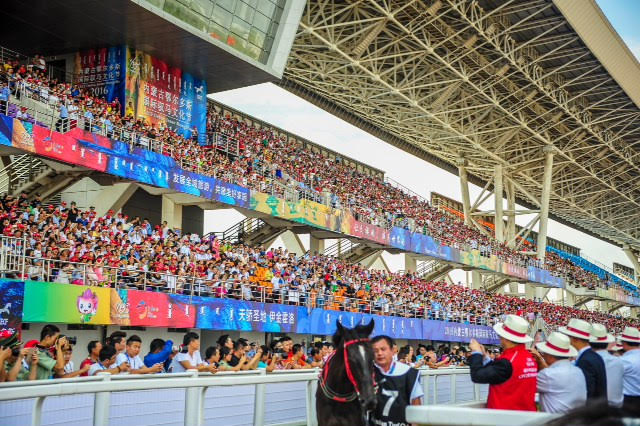 A crowd of 26,000 at the race meeting near the city of Ordos in China was testimony to the attraction of horse racing as pure sport in its own right. Photo: China Horse Club