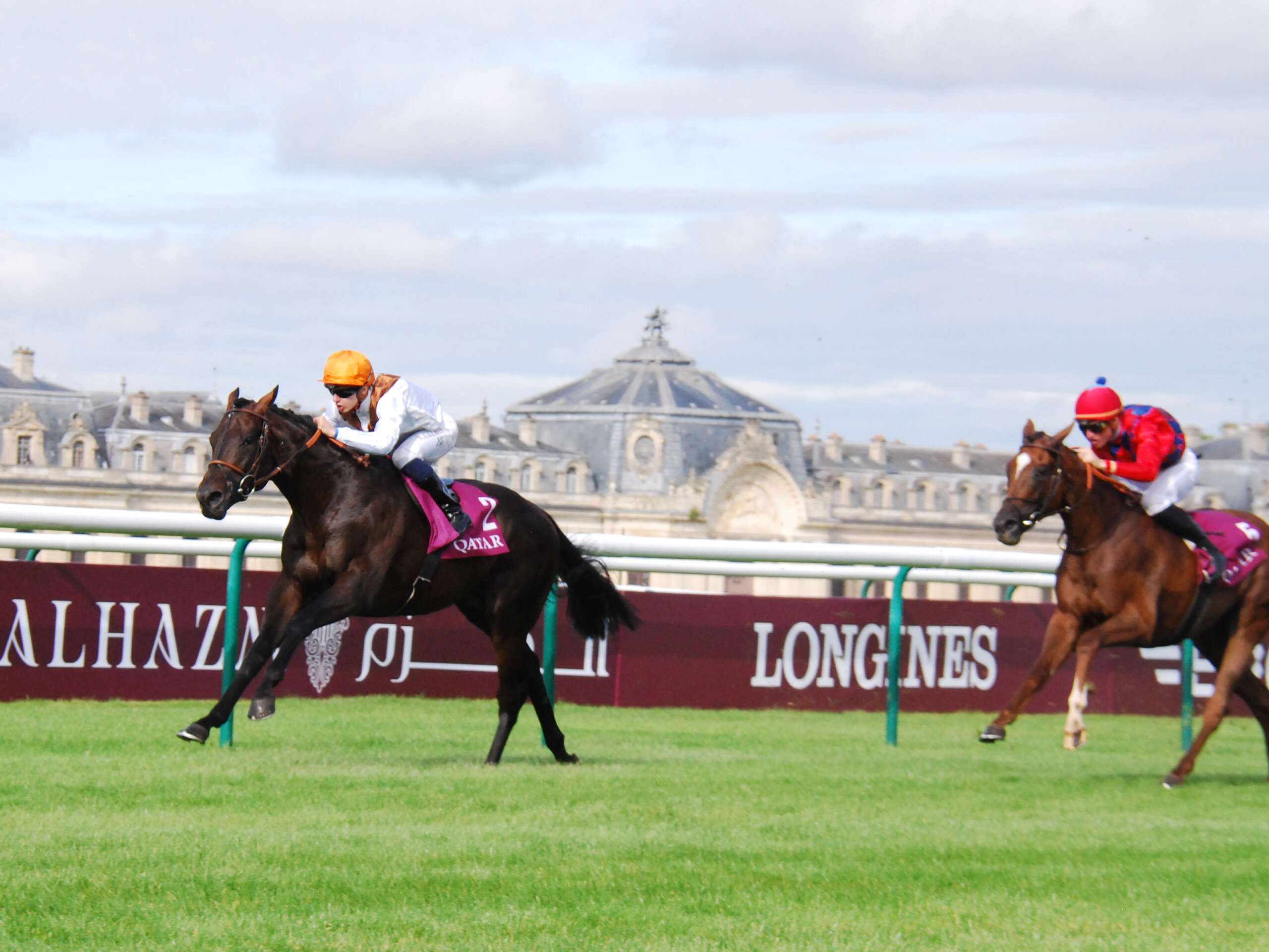 That crucial Group 1 victory: Vadamos (Vincent Cheminaud) winning the Prix du Moulin at Chantilly. Photo: John Gilmore