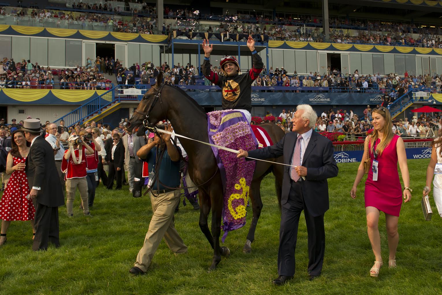 Winning the 2015 Queen’s Plate on Shaman Ghost: “That’s what opened the doors for me in Canada,” says Hernandez. Photo: Michael Burns Photography