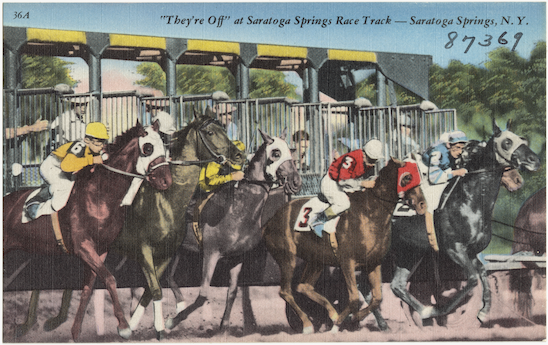 The electric starting gate invented by Clay Puett revolutionised the sport across the world. Image: Boston Public Library