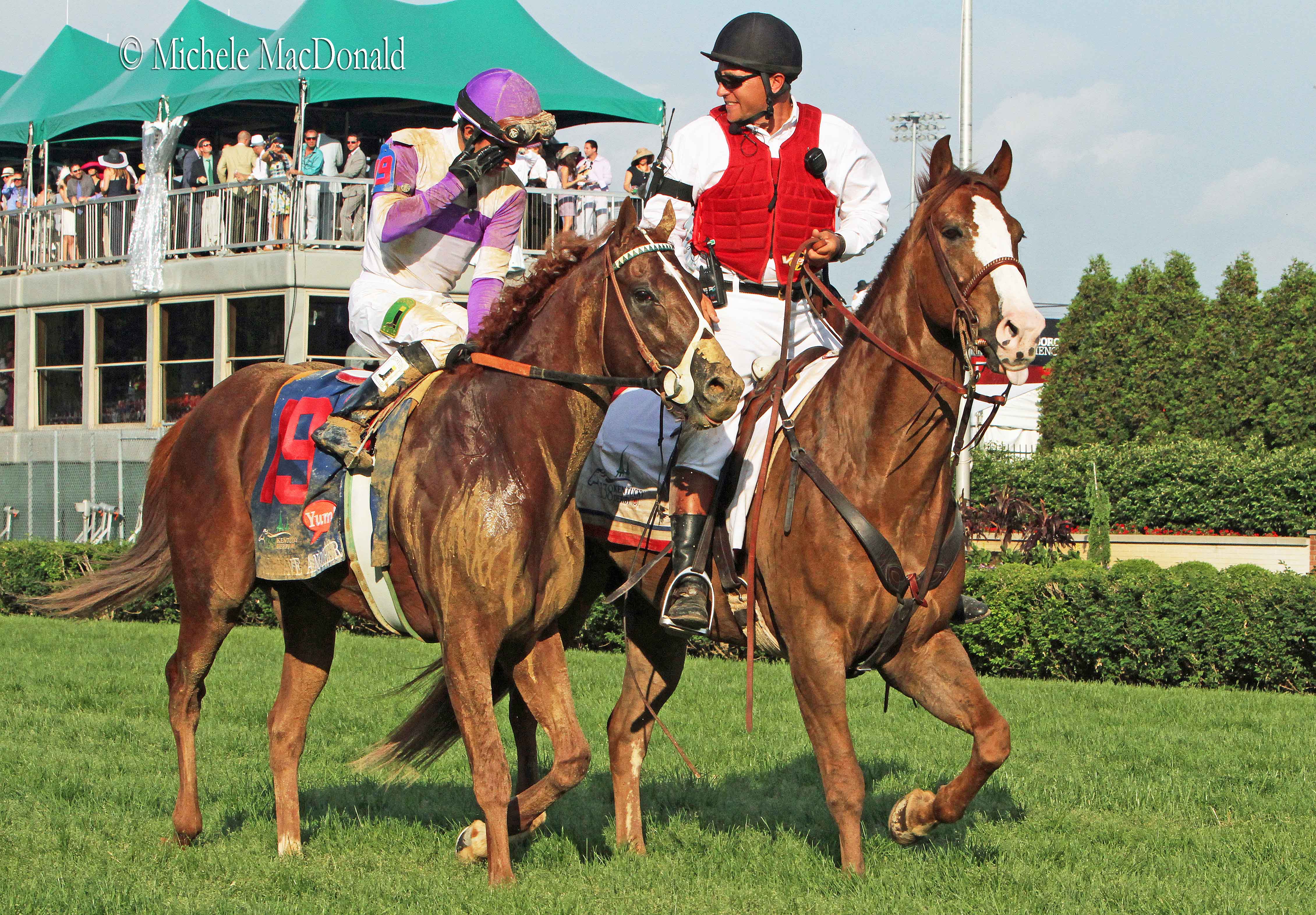 Tears of joy: jockey Maria Gutierrez feeling the emotion after I’ll Have Another’s Kentucky Derby triumph of 2012. Photo: Michele MacDonald