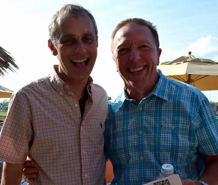 Hard act to follow: Robert Geller with Dan Loiselle (right), who had been the voice of Canadian horse racing for 27 years. Photo: Will Wong