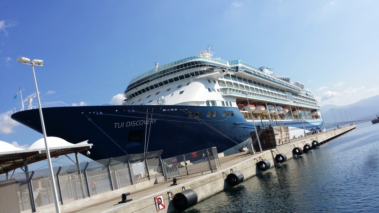 Home on the seas: the cruise ship where Amy Weaver and Pavel Komarov live and work for most of the year