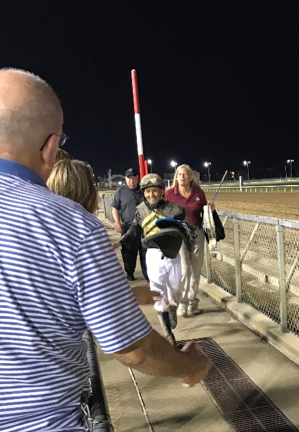 Up close and personal: Mike Smith doles out high-fives after Iowa Derby.