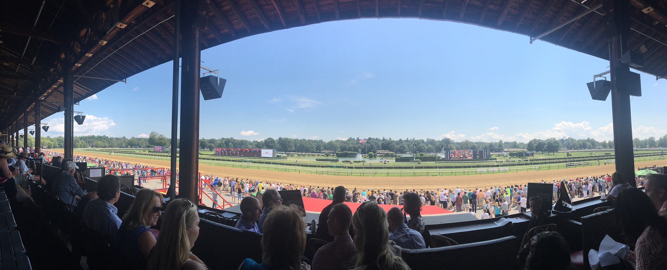 Panoramic image of Saratoga Springs race track. Photo: Robert Sage