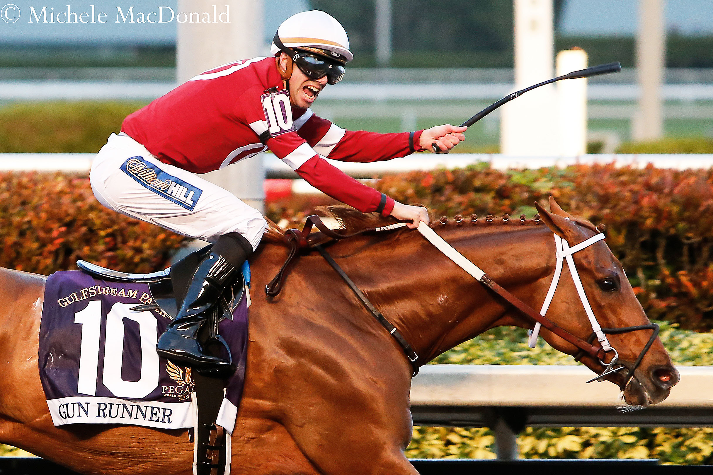 Overjoyed: “This feeling is hard to describe, it’s a dream come true,” said jockey Florent Geroux. Photo: Michele MacDonald