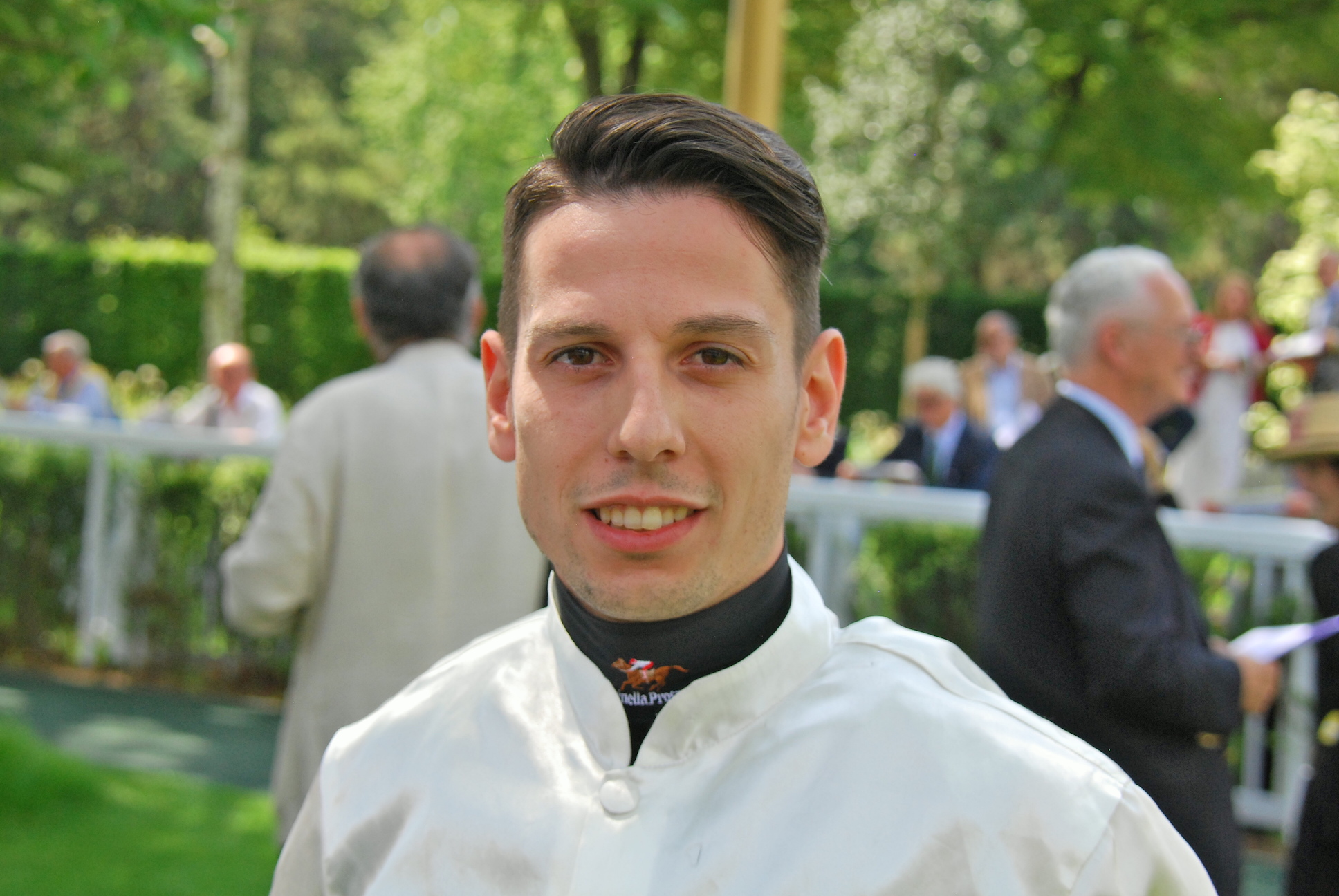 Cristian Demuro: Olmedo’s rider, pictured at ParisLongchamp yesterday, plans to join his illustrious brother, Mirco, in Japan in November for a two-month riding contract. Photo: John Gilmore