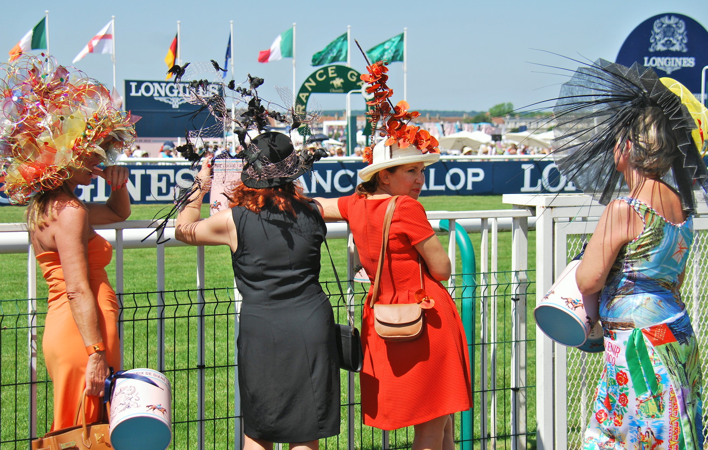 Elegance at trackside at glorious Chantilly for last year’s Prix de Diane.  Photo: John Gilmore