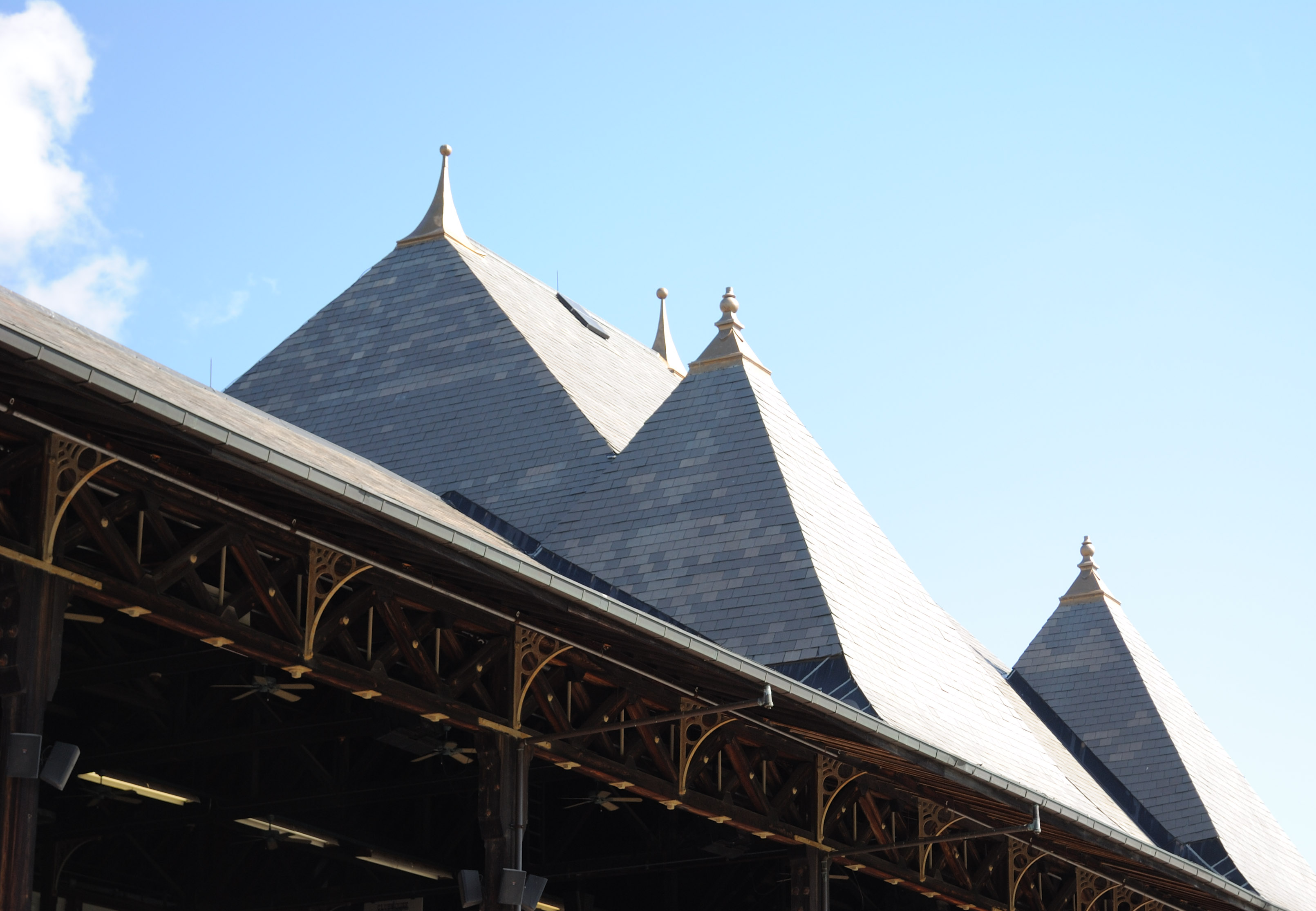 The grandstand's pinnacled roofline is an unofficial emblem of the track. Photo: Isabelle Taylor