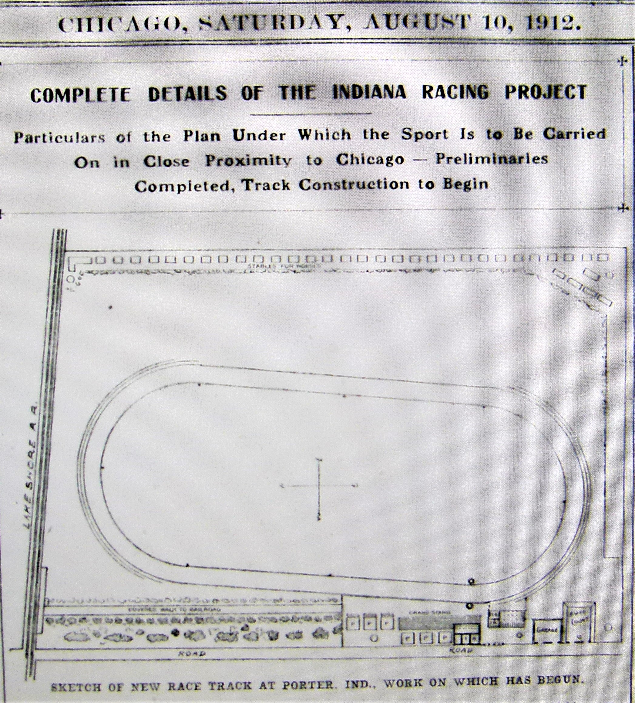 An illustration of the Mineral Springs track as it appeared on the front page of the Daily Racing Form