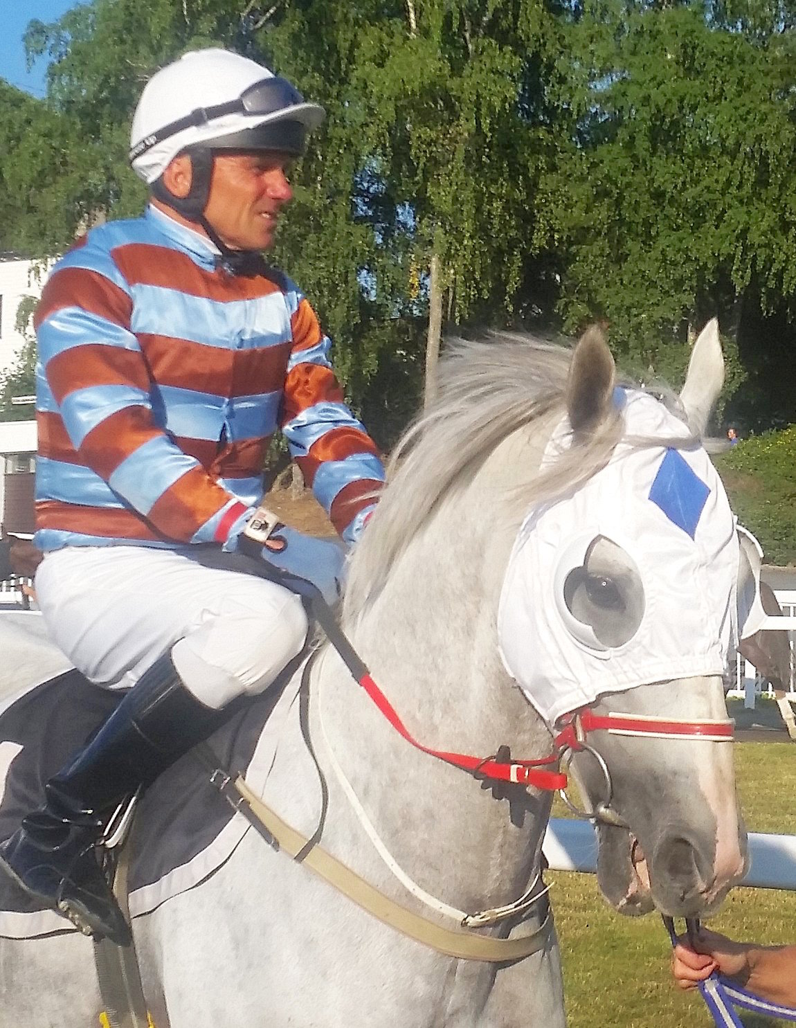 Jørgensen in the saddle at Øvrevoll earlier recently. Photo: Geir Stabell