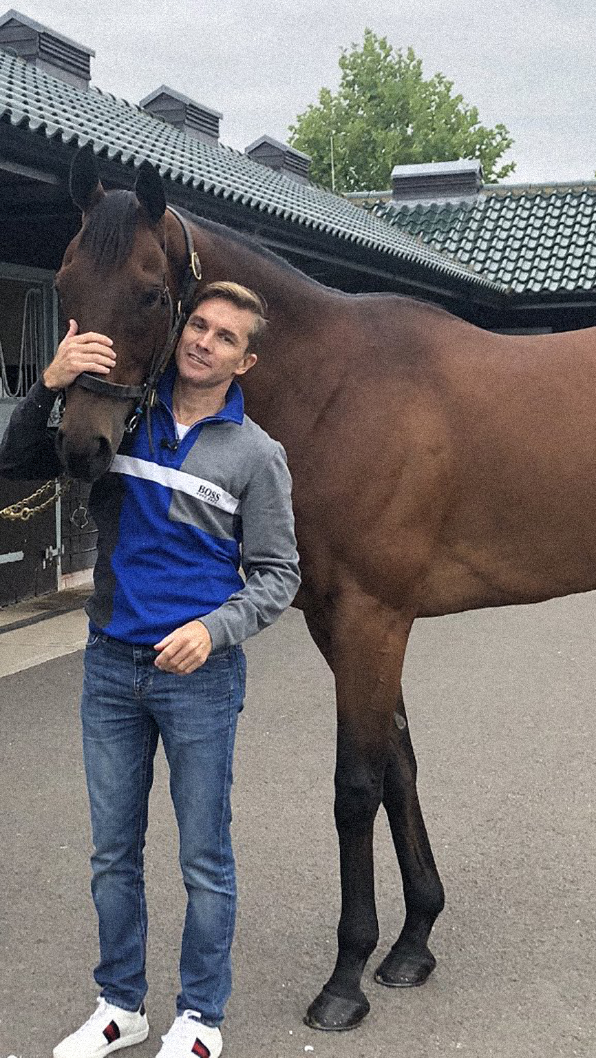 Reunited: Richard Mullen with Reynaldothewizard in Newmarket. Picture: Richard Mullen