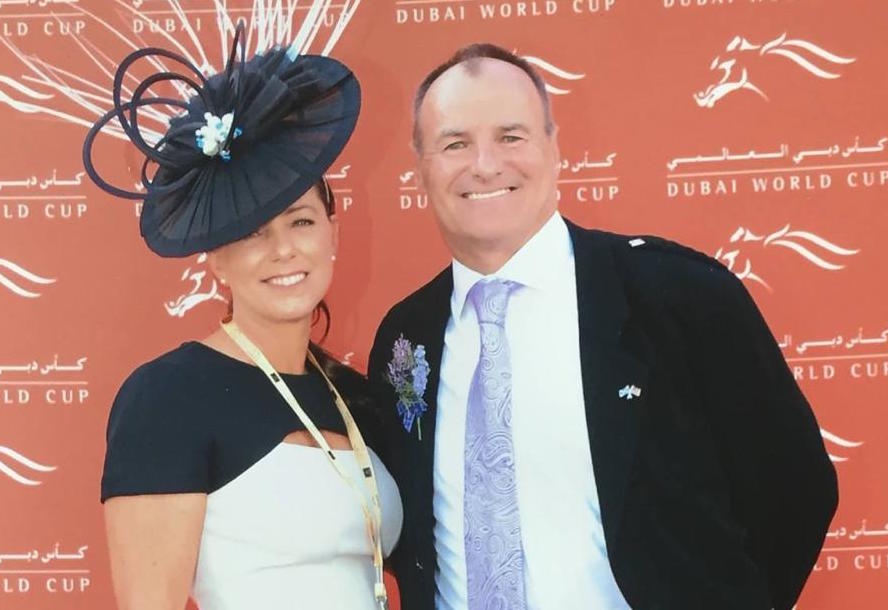 Bev Hendry and partner Christine Hosier at the Dubai World Cup meeting