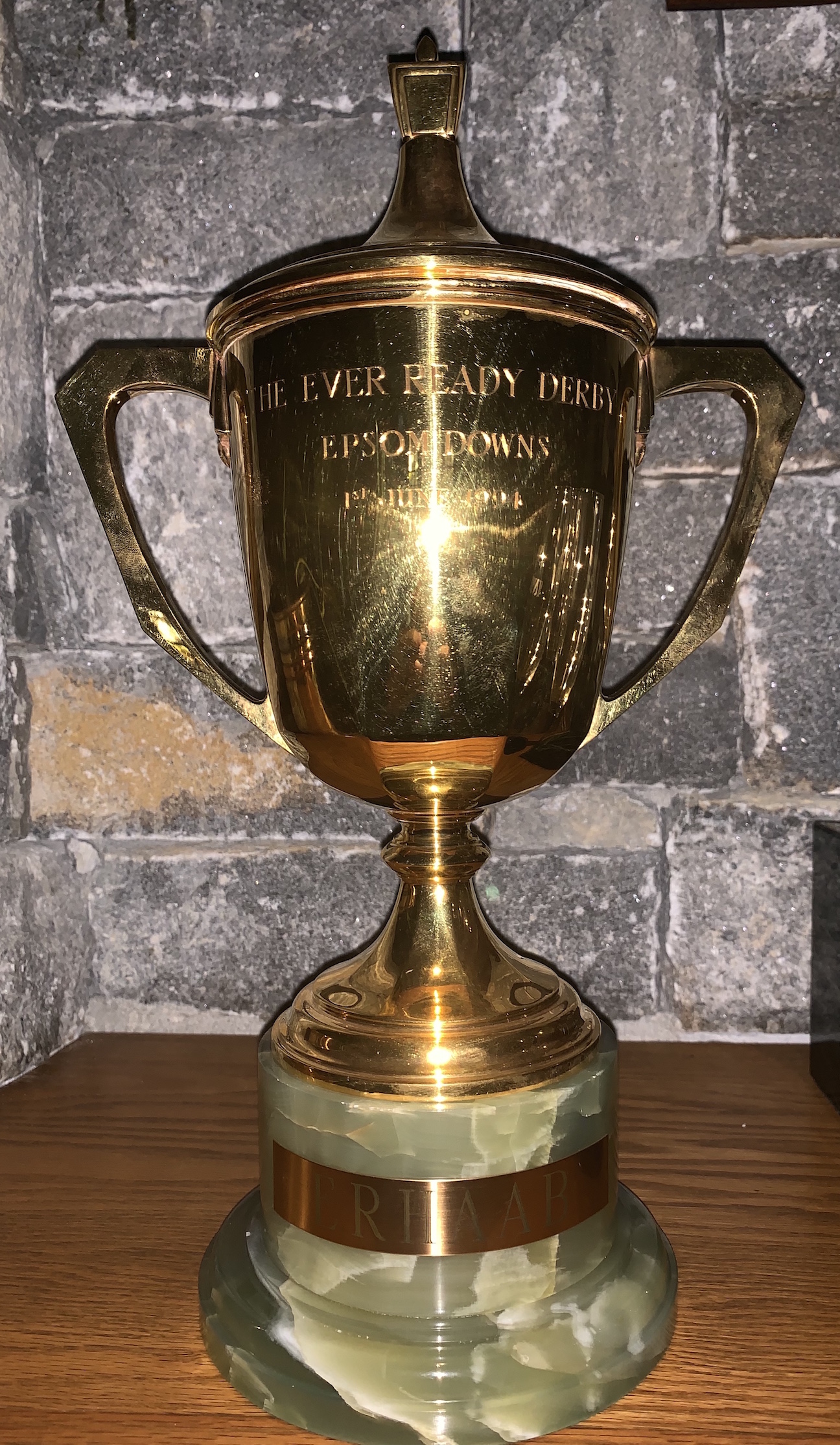 What it’s all about - the Derby trophy. This one was won by Sheikh Hamdan’s Erhaab in 1994. Photo: Kent Barnes
