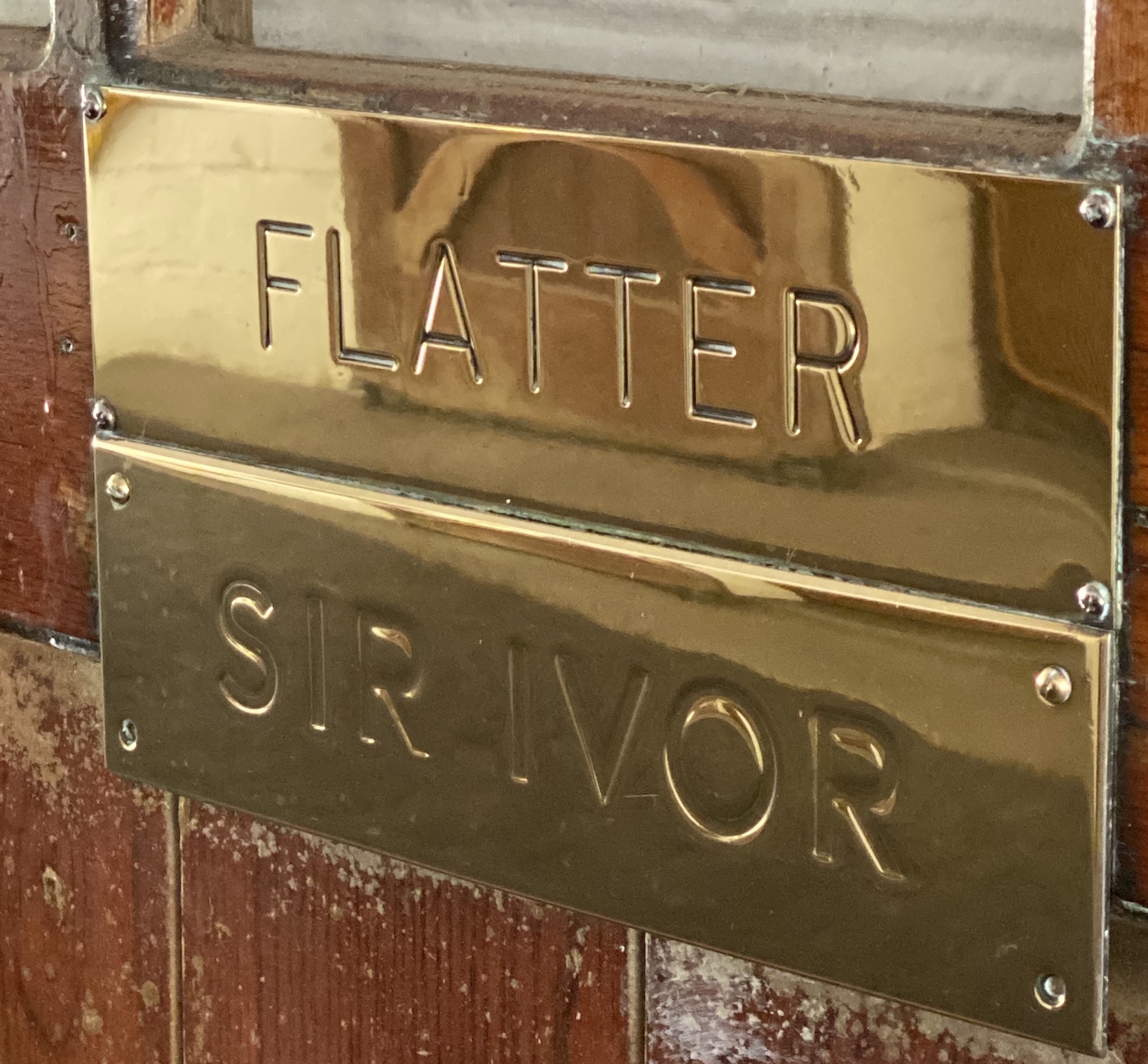 Treasured memories: Plaques at Claiborne for a Derby-winning great, alongside a more recent resident. Photo: Kent Barnes