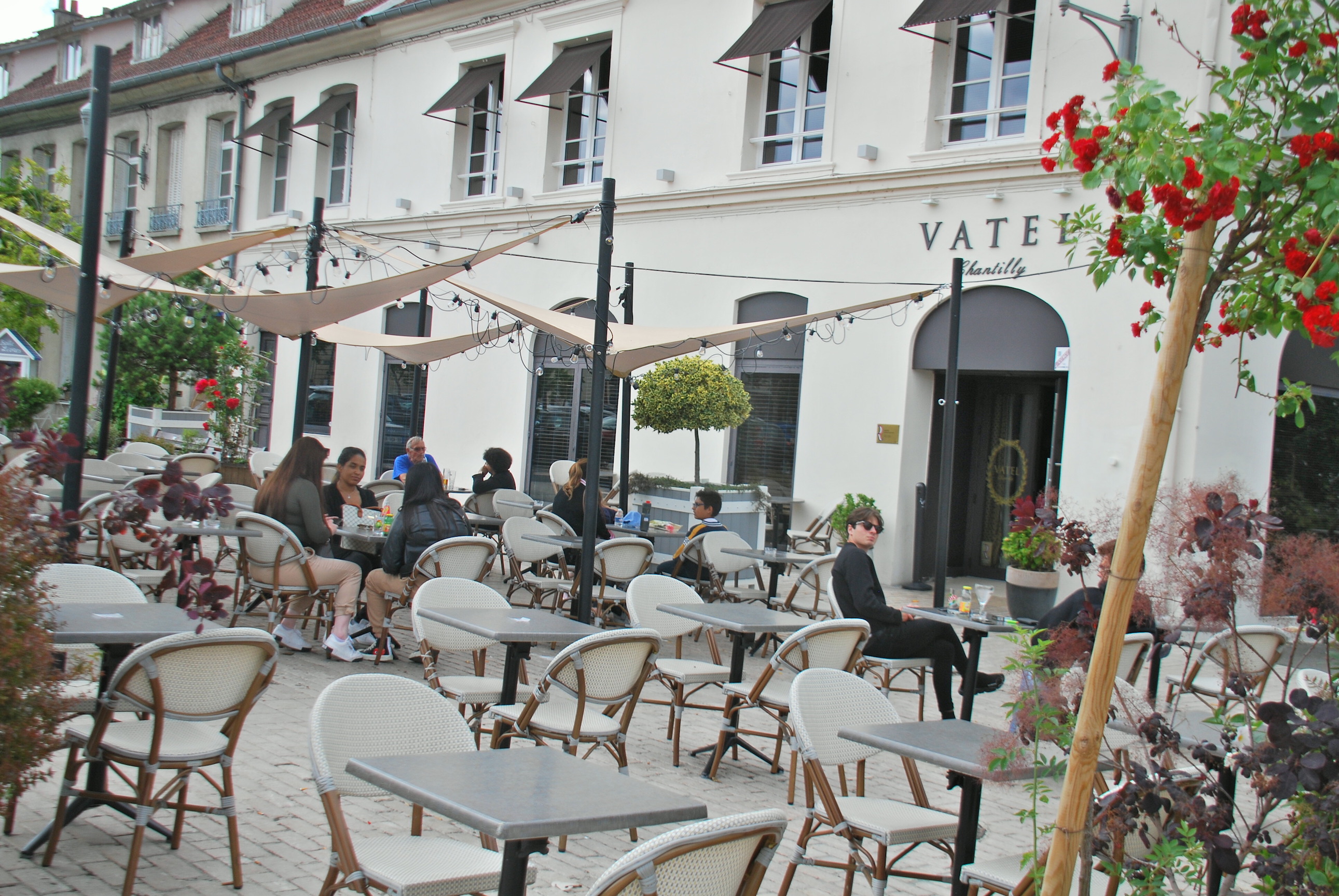 Just casual trade: Vatel brasserie, in the centre of Chantilly, would usually be packed two days before either Classic. Photo: John Gilmore