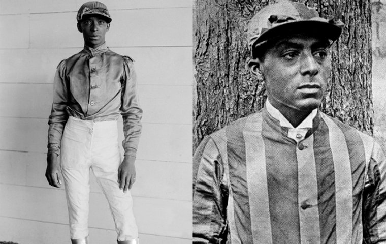 Prominent black jockeys Jimmy Winkfield (left) and Isaac Murphy. Images provided by the Keeneland Library