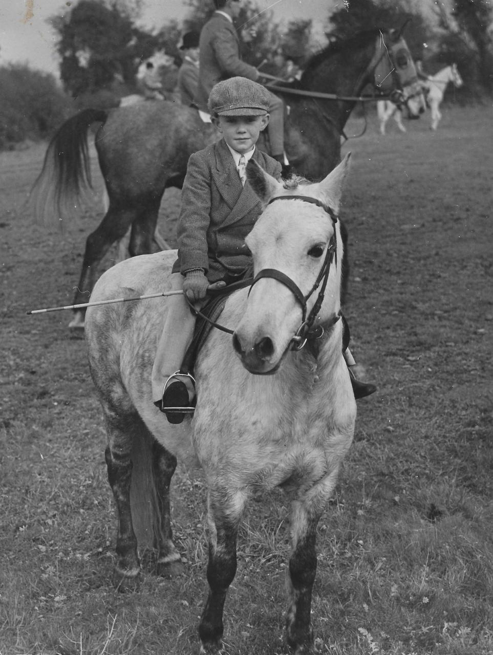 Early potential: The young Pat Buckley aboard a pony at home in Ireland