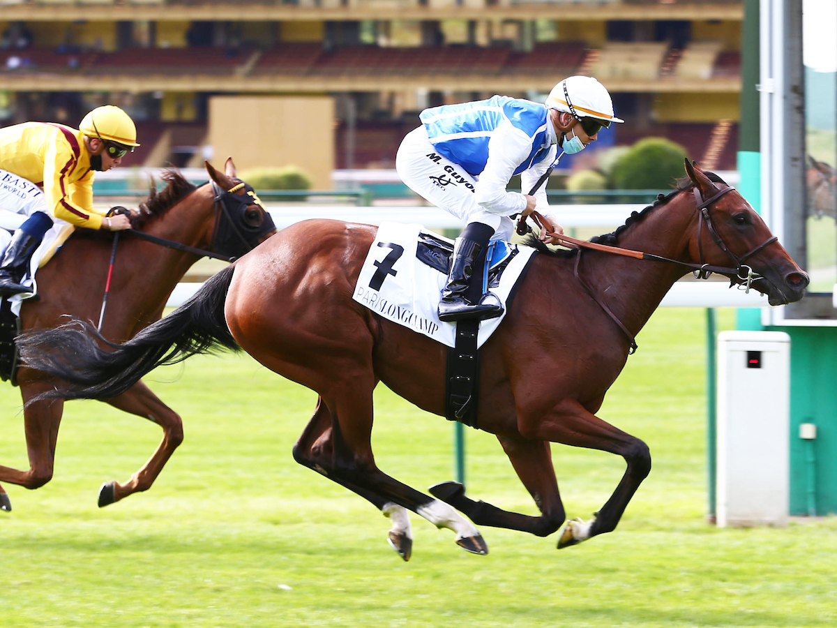 Forty up: Kalahari (Maxime Guyon) becomes Frankel’s 40th Northern Hemisphere Group winner by taking the G3 Prix d’Arenberg at ParisLongchamp in September. The Juddmonte stallion is the fastest ever to reach that milestone. Photo: Dyga/focusonracing.com